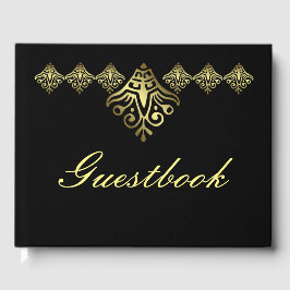 Elegant Black and Gold Wedding Gastenboek
