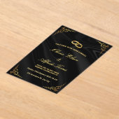 Elegant Black and Gold Wedding Invitation Acryl Uitnodigingen (Laagn)