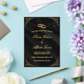 Elegant Black and Gold Wedding Invitation Acryl Uitnodigingen (Insitu (Huwelijk))