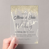 Elegant Black and Gold Wedding Invitation Acryl Uitnodigingen (Insitu (Draagbaar))