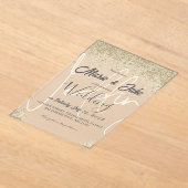 Elegant Black and Gold Wedding Invitation Acryl Uitnodigingen (Laagn)