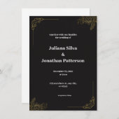 Elegant Black and Gold Wedding Invitation Kaart (Voorkant / Achterkant)