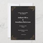 Elegant Black and Gold Wedding Invitation Kaart (Voorkant)