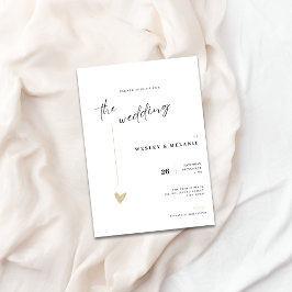 Elegant Black and Gold Wedding Invitation Kaart