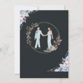 Elegant Black and Gold Wedding Invitation Kaart (Achterkant)