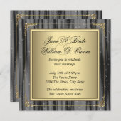 Elegant Black and Gold Wedding Kaart (Voorkant / Achterkant)