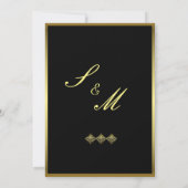Elegant Black and Gold Wedding Kaart (Achterkant)