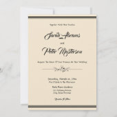 Elegant Black and Gold Wedding Kaart (Achterkant)