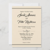 Elegant Black and Gold Wedding Kaart (Achterkant)