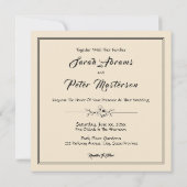 Elegant Black and Gold Wedding Kaart (Achterkant)