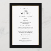 Elegant Black and Gold Wedding Menu (Voorkant)