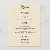 Elegant Black and Gold Wedding Menu (Achterkant)