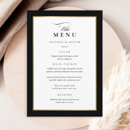 Elegant Black and Gold Wedding Menu