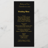 Elegant Black and Gold Wedding Menu Card (Voorkant)