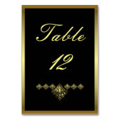 Elegant Black and Gold Wedding Number 12 Kaart (Voorkant)
