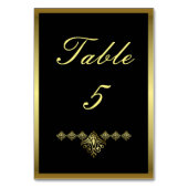 Elegant Black and Gold Wedding Number 5 Kaart (Achterkant)