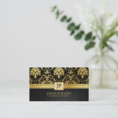 Elegant Black and Gold Wedding Planner Visitekaartje (Staand voorkant)