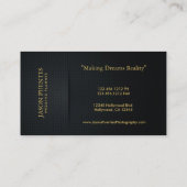 Elegant Black and Gold Wedding Planner Visitekaartje (Achterkant)