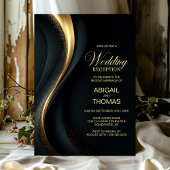 Elegant Black and Gold Wedding Reception Kaart