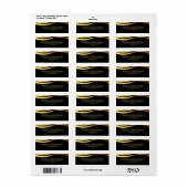 Elegant Black and Gold Wedding Return-adres Etiket (Full Sheet)