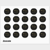 Elegant Black and Gold Wedding Ronde Sticker (Vel)