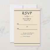Elegant Black and Gold Wedding RSVP Kaartje (Achterkant)