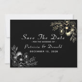 Elegant Black and Gold Wedding Save The Date (Voorkant)