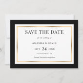Elegant Black and Gold Wedding Save The Date (Voorkant)