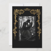 Elegant black and gold wedding save the date aankondiging (Achterkant)