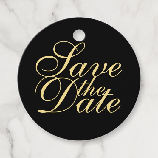 Elegant Black and Gold Wedding Save the Date Bedankjes Labels (Voorkant)