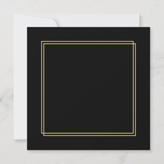 Elegant Black and Gold Wedding Save the Date Invit Kaart (Achterkant)