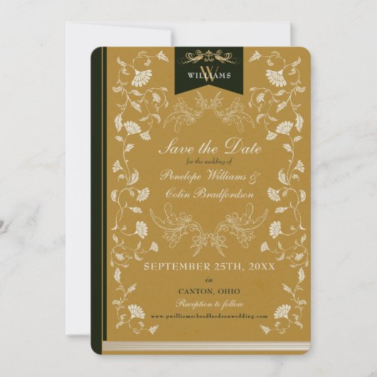 Elegant Black and Gold Wedding Save the Date Kaart (Voorkant)