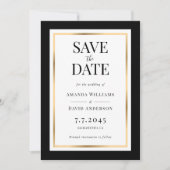 Elegant Black and Gold Wedding Save the Date Kaart (Voorkant)