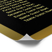 Elegant Black and Gold Wedding Seating Chart Poster (Hoek)