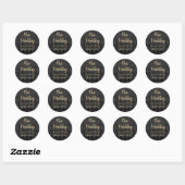 Elegant Black and Gold Wedding Sticker (Vel)