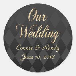 Elegant Black and Gold Wedding Sticker