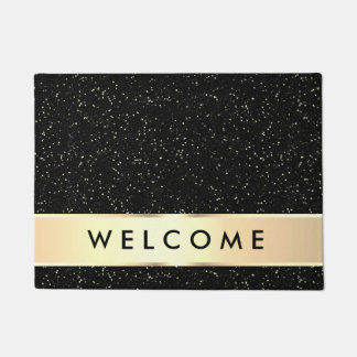Elegant Black And Gold Welcome Deurmat