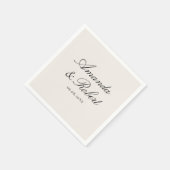 Elegant Black and Ivory Calligraphy Wedding Servet (Hoek)