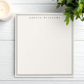 Elegant Black and Ivory Minimalist Two Border Notitieblok