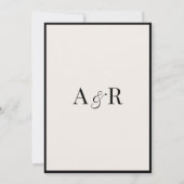 Elegant Black and Ivory Old Money Wedding Kaart (Achterkant)