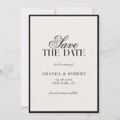 Elegant Black and Ivory Old Money Wedding Save The Date (Voorkant)