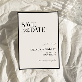 Elegant Black and Ivory Old Money Wedding Save The Date