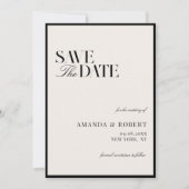 Elegant Black and Ivory Old Money Wedding Save The Date (Voorkant)