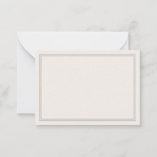 Elegant Black and Ivory Script Monogram Border Notitiekaartje (Achterkant)