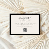 Elegant Black and Ivory Wedding RSVP Kaartje