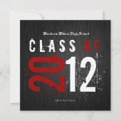 Elegant Black and Metallic Gold Class of 2012 Kaart (Voorkant)