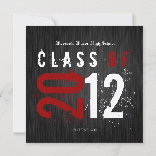 Elegant Black and Metallic Gold Class of 2012 Kaart (Voorkant)