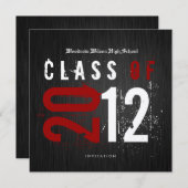 Elegant Black and Metallic Gold Class of 2012 Kaart (Voorkant / Achterkant)