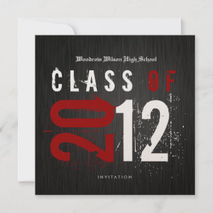 Elegant Black and Metallic Gold Class of 2012 Kaart