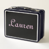 Elegant Black and Pink Metal Lunch Box (Achterkant)